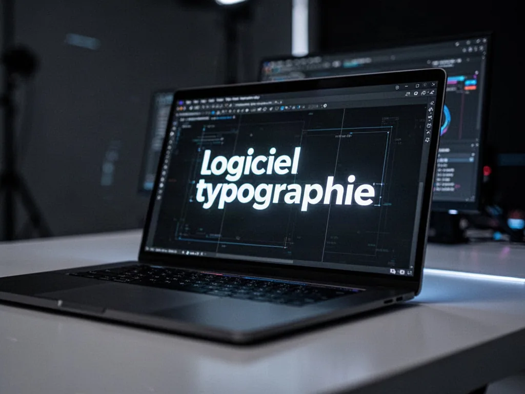 Un concepteur ajuste des caractères sur un écran de logiciel de typographie